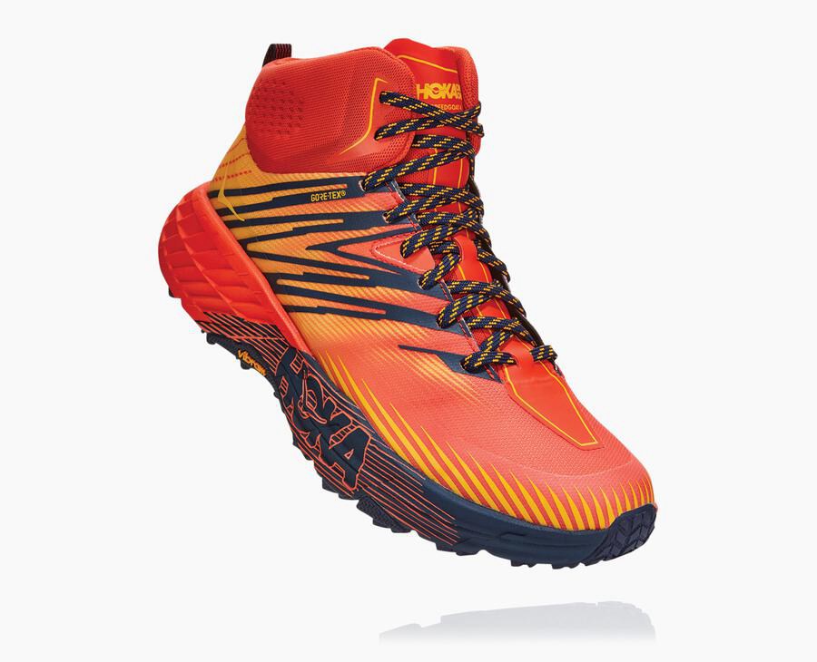 Hoka One One Speedgoat Mid Gore-Tex 2 - Men Trail Shoes - Red,Australia RHK-573219